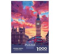 Puzzle De 1000 Pièces pour Adolescents London Sunset Big Ben Puzzle pour Adultes Jeu Manuel Défi Difficile Est Idéal comme Cadeau 52x38cm/1000pcs
