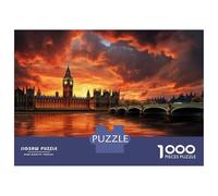 Puzzle De 1000 Pièces pour Adolescents London Sunset with Big Ben Puzzle pour Adolescents Analyse Et Logique Difficile Et Stimulant, Idéal comme Cadeau 52x38cm/1000pcs