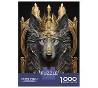 Puzzle De 1000 Pièces pour Adolescents Lord Wolf Golden Art Deco Puzzle Casse-tête Jeu De Réflexion Améliore La Mémoire Difficile Et Stimulant 52x38cm/1000pcs