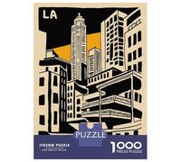 Puzzle De 1000 Pièces pour Adolescents Los Angeles Cityscape Illustration Puzzles pour Adultes - Jeu De Réflexion Difficile Et Stimulant À Compléter 70x50cm/1000pcs