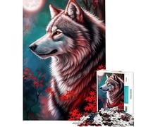 Puzzle de 1000 pièces pour Adolescents Loup Alpha Mythique et Beauté Jeu de société Stimulant Jeu Familial Améliore la mémoire Cadeau de Père Noël Secret (Taille 50x75cm)