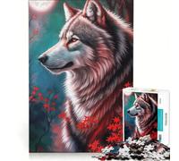 Puzzle de 1000 pièces pour Adolescents Loup Alpha Mythique et Beauté, Jouet Éducatif, Décoration Intérieure, Cadeau d'anniversaire Unique 38x26cm