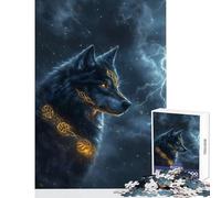 Puzzle de 1000 pièces pour Adolescents Loup dans la tempête Décoration intérieure Jouet pour se détendre et relever Un défi éducatif Dimensions 38x26cm