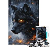Puzzle de 1000 pièces pour Adolescents Loup de l'ombre Phosphorescent Découpe de précision Défi éducatif Cadeau d'anniversaire (Dimensions : 38x26cm)