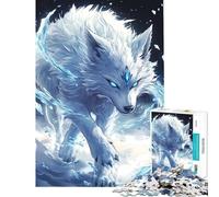 Puzzle de 1000 pièces pour Adolescents Loup des neiges et Le Pouvoir de la Glace Activités Amusantes à la Maison Jeu éducatif Difficile et Stimulant pour Les 14 Ans et Plus 50x75cm
