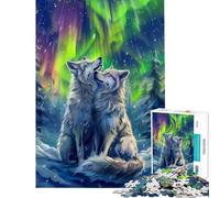 Puzzle de 1000 pièces pour Adolescents Loup des neiges et Romance Un défi à relever pour s'amuser en Famille Un Jouet Anti-Stress pour Les 14 Ans et Plus (50x75cm)