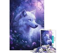 Puzzle de 1000 pièces pour Adolescents Loup enchanté en Fleurs Un défi Difficile pour Un Anniversaire ou Noël Un Casse-tête pour Toute la Famille (38x26cm)
