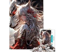 Puzzle de 1000 pièces pour Adolescents Loup Fille samouraï Défi intellectuel Jouet addictif Jeu Familial Anti-Stress Cadeau Amusant (Dimensions 38x52cm)