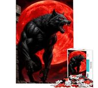 Puzzle de 1000 pièces pour Adolescents Loup-Garou Hurlant à la Lune de Sang Jeu éducatif et Stimulant Jouet Familial Course de Vitesse Manuelle Cadeau d'anniversaire (38x26cm)