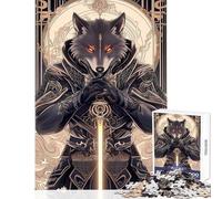 Puzzle de 1000 pièces pour Adolescents Loup Guerrier avec épée Jeu de Relaxation amélioration de la mémoire décoration Murale Cadeau Unique pour Anniversaire et Noël (50x75cm)