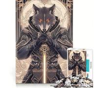 Puzzle de 1000 pièces pour Adolescents Loup Guerrier avec épée Jeu Pratique Amusant et Humoristique pour Les Amis et la Famille 38x26cm