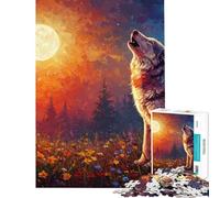 Puzzle de 1000 pièces pour Adolescents Loup Hurlant au Clair de Lune Activités ludiques et éducatives à la Maison Convient aux 14 Ans et Plus (38x26cm)