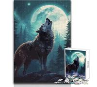 Puzzle de 1000 pièces pour Adolescents - Loup Hurlant - Un Jeu Unique et Amusant, Une œuvre d'art Originale à Offrir - Dimensions : 50x75cm