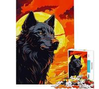Puzzle de 1000 pièces pour Adolescents Loup Jeu éducatif vectoriel Jeu Manuel pour Toute la Famille Idée Cadeau Amusante (Dimensions 38x26cm)