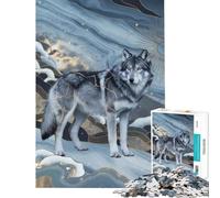Puzzle de 1000 pièces pour Adolescents Loup Kintsugi dans la Toundra glacée Un défi à relever Cadeau d'anniversaire décoration intérieure Jouet pour Les 14 Ans et Plus (50x75cm)