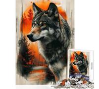 Puzzle de 1000 pièces pour Adolescents-Loup majestueux-Jeu Anti-Stress-Cadeau d'anniversaire-Casse-tête-Liste de souhaits avec Le Père Noël (Dimensions 38x26cm)