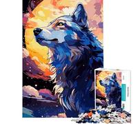 Puzzle de 1000 pièces pour Adolescents Loup (Motif vectoriel) Décoration Murale Cadeau Original et Amusant pour Un Anniversaire (38x26cm)
