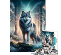 Puzzle de 1000 pièces pour Adolescents Loup mystérieux de la forêt Difficile et Stimulant Cadeau d'anniversaire Jeu éducatif pour Les 14 Ans et Plus (50x75cm)