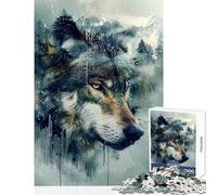 Puzzle de 1000 pièces pour Adolescents Loup Mystique dans la Nature Sauvage Jeu de réflexion de 1000 pièces Excellent Cadeau pour Les Jeux et Les activités familiales (38x52cm)