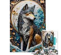 Puzzle de 1000 pièces pour Adolescents Loup Or Kintsugi Puzzle Jeux Amusants Décoration Parfaite Offre spéciale comme Cadeau pour Toute la Famille (Dimensions 38x52cm)