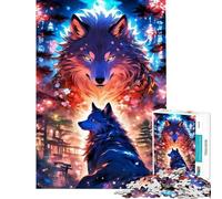 Puzzle de 1000 pièces pour Adolescents Loup Paysage Japonais Activités Amusantes à la Maison Cadeau d'anniversaire Jeu Impossible pour Les 14 Ans et Plus (38x26cm)