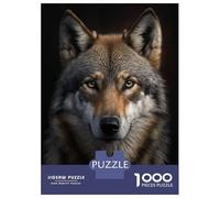 Puzzle de 1000 pièces pour adolescents Loup Portrait sur Dark Puzzle Jouets Décoration murale Parfaite Cadeaux uniques pour anniversaire et Noël 52 x 38 cm/1000 pièces