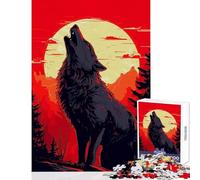 Puzzle de 1000 pièces pour Adolescents Loup (Texte vectoriel) Jeu éducatif et Stimulant Dimensions 38x26cm