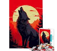 Puzzle de 1000 pièces pour Adolescents Loup vectoriel Activités Amusantes à la Maison Décoration Parfaite Jouet Anti-Stress Convient aux 14 Ans et Plus (38x26cm)