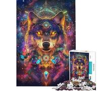 Puzzle de 1000 pièces pour Adolescents Loup Vibrant Cosmos Jeu éducatif Jouet Jeu intellectuel Cadeau pour Femmes et Hommes Défi Stimulant (Taille 38x52cm)