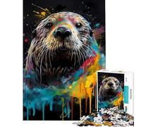 Puzzle de 1000 pièces pour Adolescents Loutre de mer colorée idéal pour Un Anniversaire ou Noël Jeu Impossible à Commencer par 14 Ans (50x75cm) Jeu de Puzzle Amusant en Famille