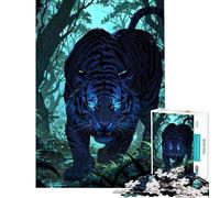 Puzzle de 1000 pièces pour Adolescents Luminous Stalker︰ Le Royaume éthéré du Tigre Un Jeu Difficile et Relaxant pour stimuler Le Cerveau Convient aux 14 Ans et Plus 38x26cm