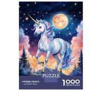 Puzzle De 1000 Pièces Pour Adolescents Magical Unicorn Under The Moonlight Puzzles Pour Adultes, Jouets À Monter Soi-même, Course De Vitesse Manuelle, Cadeaux Uniques D'anniversaire Et De Noël 70x50cm