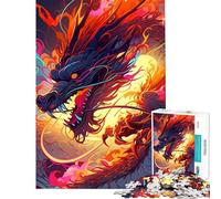 Puzzle de 1000 pièces pour Adolescents Magnifique Puzzle de Dragon Chinois pour Adultes Jeu Pratique d'analyse et de logique Cadeau Anti-Stress (Taille 38x52cm)
