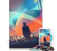 Puzzle de 1000 pièces pour adolescents, magnifique puzzle spatial coloré avec bords précis, puzzles délicats, plaisir de jeu amusant pour des heures confortables, décoration de Noël (50 x 75 cm)