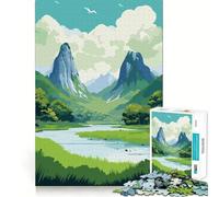Puzzle de 1000 pièces pour Adolescents Majesté des Montagnes Découpe Parfaite Jeu de logique Amusant Jeu paisible Idéal pour Un Anniversaire (50x75cm)