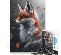 Puzzle de 1000 pièces pour Adolescents « Majesté du Renard d'automne » Jeu créatif aux Lignes épurées,Jouet Relaxant,Cadeau Artistique de Noël (38x52cm)