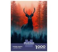 Puzzle De 1000 Pièces pour Adolescents Majestic Deer in Misty Forest Puzzle Adulte Jouets Anti-Stress Cadeaux pour Femmes Cadeaux Uniques pour Anniversaire Et Noël 38x26cm/1000pcs