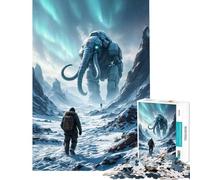 Puzzle de 1000 pièces pour Adolescents Mammouth géant dans Un Paysage enneigé Jeu de Puzzle de 1000 pièces à Monter soi-même pour s'amuser en Famille Jeu Amusant et Stimulant (38x26cm)