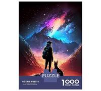 Puzzle De 1000 Pièces pour Adolescents Man and His Dog Universe Puzzles pour Adolescents Jeux De Détente Difficulté Difficile Cadeaux pour Les Amis Et La Famille 52x38cm/1000pcs