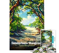 Puzzle de 1000 pièces pour Adolescents Mangrove des Sundarbans Jeu Amusant Décoration Parfaite pour Toute la Famille (Dimensions 38x26cm)