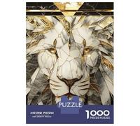 Puzzle De 1000 Pièces Pour Adolescents Marble And Gold Lion Head Art Puzzles Pour Adultes Vacances À La Maison Pour Se Divertir Interaction Parent-enfant Soirée Jeux Et Divertissement En Famille 70x50