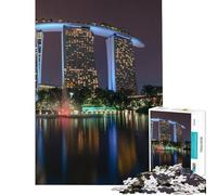 Puzzle de 1000 pièces pour Adolescents Marina Bay Sands Décoration Murale Difficile et stimulante Jeu de Puzzle à Faire soi-même pour Les 14 Ans et Plus (38x26cm)