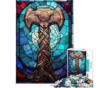 Puzzle de 1000 pièces pour Adolescents Marteau Mjolnir de Thor Puzzle de 1000 pièces Décoration intérieure Jouet d'analyse et de logique Cadeau d'anniversaire Unique (75x50cm)