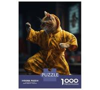 Puzzle De 1000 Pièces pour Adolescents Martial Arts Karate Cat Puzzles pour Adultes - Jeux De Détente, D'analyse Et De Logique - Cadeaux De Noël Et d'anniversaire 38x26cm/1000pcs