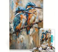 Puzzle de 1000 pièces pour Adolescents Martin-pêcheur sur Une Branche perchée Jouet éducatif activités familiales Cadeau pour Femmes 38x52cm