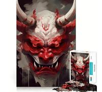 Puzzle de 1000 pièces pour Adolescents Masque de démon Oni Traditionnel Jeu de Concentration et de Loisirs Décoration Murale de Noël (38x52cm)