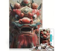 Puzzle de 1000 pièces pour Adolescents Masque de Dragon Chinois, Jeux éducatifs, entraînez Votre Cerveau et Vos Mains, Collection d'artistes, Beaux-Arts 38x26cm