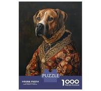 Puzzle De 1000 Pièces pour Adolescents Medieval Dog Portrait Puzzle pour Adultes Jeux Relaxants Découpe De Précision Difficile Et Stimulant 52x38cm/1000pcs