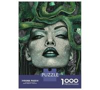Puzzle De 1000 Pièces pour Adolescents Medusa Mosaic Portrait Puzzle pour Adultes Jouet Décoration Murale Cadeaux pour Femmes Interaction Parent-Enfant 70x50cm/1000pcs