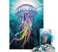 Puzzle de 1000 pièces pour Adolescents « Méduses aux Couleurs Vives dans Les Profondeurs de l'océan » Puzzle pour Adultes Jeu Pratique d'analyse et de logique Cadeau Anti-Stress (Dimensions 38x26cm)